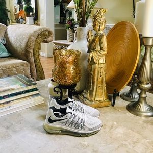 Nike Air Max 2014 Women’s Running Shoes White Black 698903-101 Size 6.5